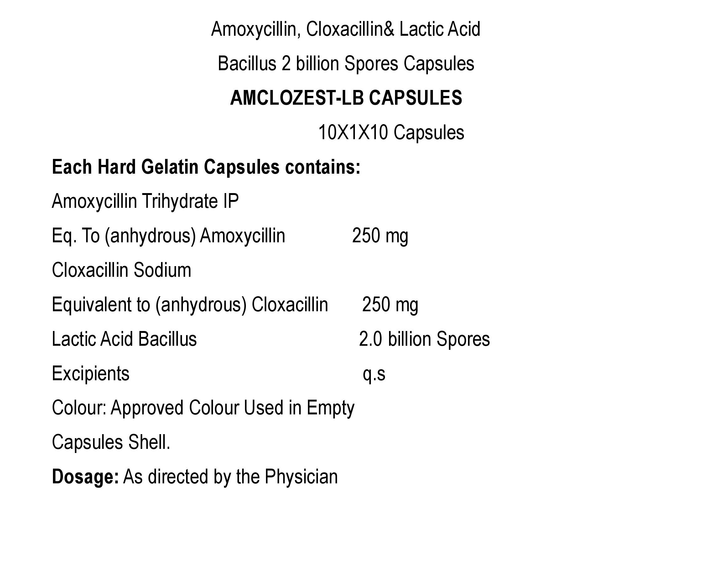 AMCLOZEST-LB CAPSULES